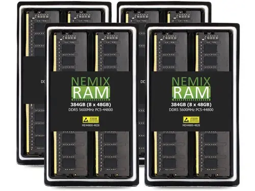NEMIX RAM 384GB (8X48GB) DDR5 5600MHZ PC5-44800 2Rx8 1.1V 288-PIN ECC Unbuffered UDIMM KIT