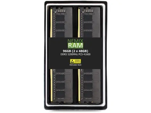 NEMIX RAM 96GB (2X48GB) DDR5 5200MHZ PC5-41600 2Rx8 1.1V 288-PIN ECC Unbuffered UDIMM Memory KIT