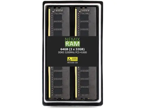 NEMIX RAM 64GB (2X32GB) DDR5 5200MHZ PC5-41600 2Rx8 1.1V 288-PIN ECC Unbuffered UDIMM Memory KIT