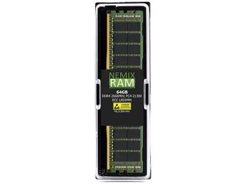 NEMIX RAM 64GB (1X64GB) DDR4 2666MHZ PC4-21300 4Rx4 1.2V CL19 288-PIN ECC LRDIMM Compatible with Lenovo ThinkSystem 4X77A78614 Load Reduced Server...