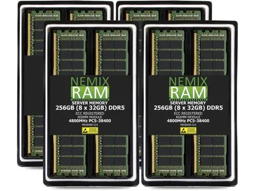 NEMIX RAM 256GB (8X32GB) DDR5 4800MHz PC5-38400 1Rx4 1.1V CL40 288-PIN ECC RDIMM Registered Server Memory Kit Compatible with ASRock Industrial...