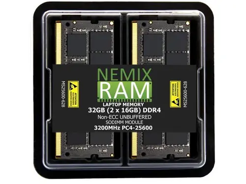 32GB 2X16GB DDR4 3200MHZ PC4-25600 2Rx8 1.2V CL22 260-PIN Non-ECC Unbuffered SODIMM KIT NEMIX RAM Notebook Laptop AIO SFF PC Memory