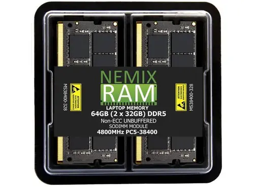 NEMIX RAM 64GB (2X32GB) DDR5 4800MHz PC5-38400 2Rx8 1.1V CL40 262-PIN Non-ECC Unbuffered SODIMM Laptop Memory Kit Compatible with SuperMicro...