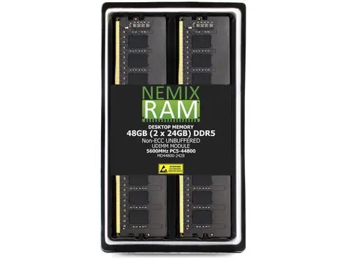 NEMIX RAM 48GB (2X24GB) DDR5 5600MHz PC5-44800 2Rx8 1.1V CL46 288-PIN Non-ECC Unbuffered UDIMM Desktop PC Memory Kit Compatible with ASUS ProArt...