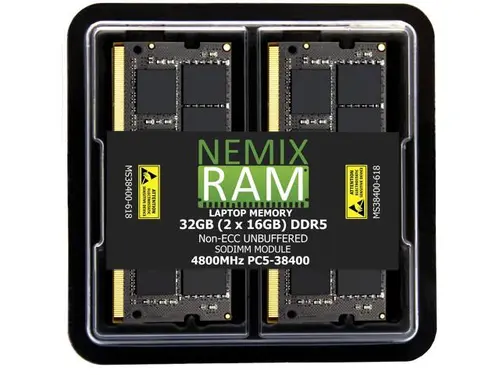 NEMIX RAM 32GB (2X16GB) DDR5 4800MHz PC5-38400 1Rx8 1.1V CL40 262-PIN Non-ECC Unbuffered SODIMM Laptop Memory Kit Compatible with ASUS R680EI-IM-A...