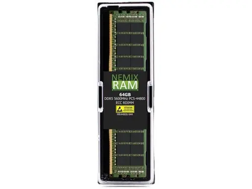 NEMIX RAM 64GB (1X64GB) DDR5 5600MHz PC5-44800 4Rx4 1.1V CL46 288-PIN ECC RDIMM Registered Server Memory Compatible with Dell PowerEdge...