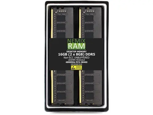 NEMIX RAM 16GB (2X8GB) DDR5 4800MHz PC5-38400 1Rx8 1.1V CL40 288-PIN Non-ECC Unbuffered UDIMM Desktop PC Memory Kit Compatible with Dell Slim...
