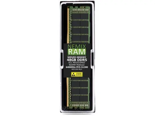 48GB DDR5 6400MHZ PC5-51200 1Rx4 1.1V CL52 288-PIN ECC Registered RDIMM NEMIX RAM Server Memory Compatible with Micron MTC20F104XS1RC64BR
