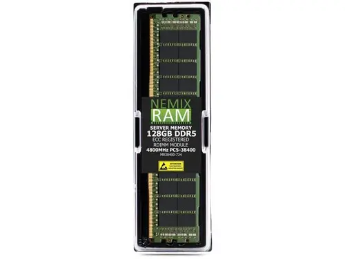 NEMIX RAM 128GB (1 x 128GB) DDR5 4800MHz PC5-38400 2Rx4 1.1V 288-PIN ECC RDIMM Registered Server Memory Kit