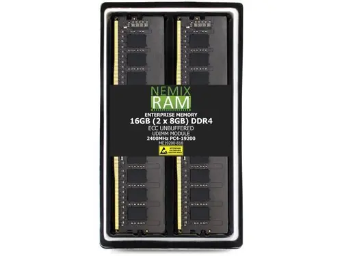 NEMIX RAM 16GB (2 x 8GB) DDR4 2400MHz PC4-19200 1Rx8 1.2V 288-PIN ECC UDIMM Unbuffered Memory Kit