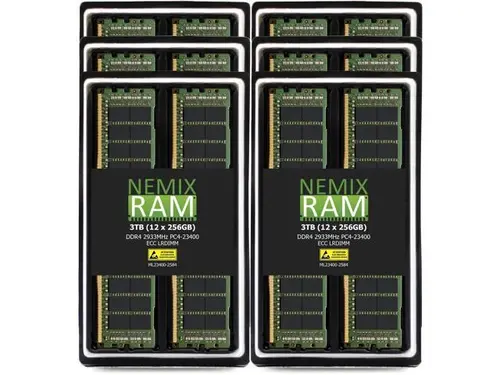 NEMIX RAM 3TB (12 x 256GB) DDR4 2933MHz PC4-23400 8Rx4 1.2V 288-PIN ECC LRDIMM Load Reduced Server Memory Kit