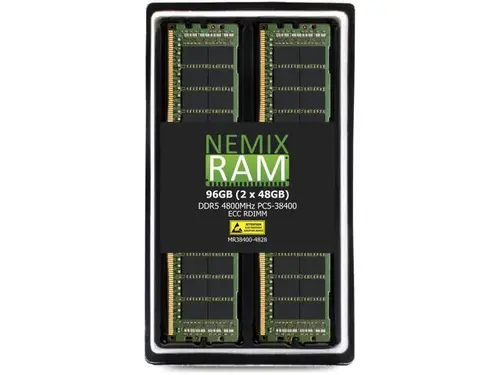 NEMIX RAM 96GB (2 x 48GB) DDR5 4800MHz PC5-38400 2Rx8 1.1V 288-PIN ECC RDIMM Registered Server Memory Kit