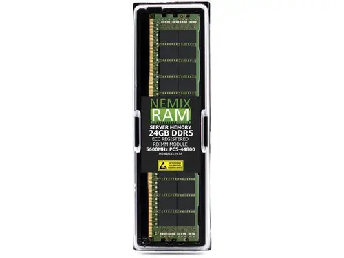 NEMIX RAM 24GB (1 x 24GB) DDR5 5600MHz PC5-44800 2Rx8 1.1V 288-PIN ECC RDIMM Registered Server Memory Kit