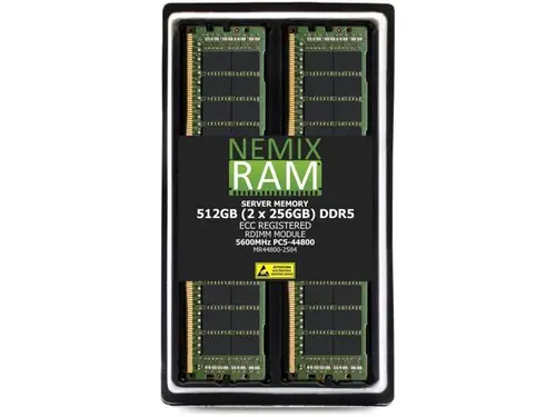 NEMIX RAM 512GB (2 x 256GB) DDR5 5600MHz PC5-44800 4Rx4 1.1V 288-PIN ECC RDIMM Registered Server Memory Kit