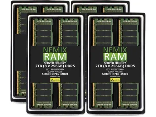 NEMIX RAM 2TB (8 x 256GB) DDR5 5600MHz PC5-44800 4Rx4 1.1V 288-PIN ECC RDIMM Registered Server Memory Kit