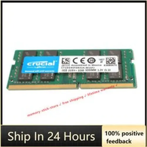 Crucial CRUCIAL DDR4 16GB 3200 MHz PC4-25600 Laptop SODIMM Non-ECC 260-Pin Memory RAM