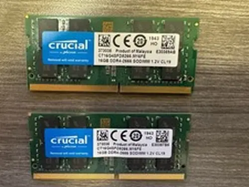 Crucial 32GB (16x2) DDR4 Ram 2666 SODIMM Notebook Memory - Crucial