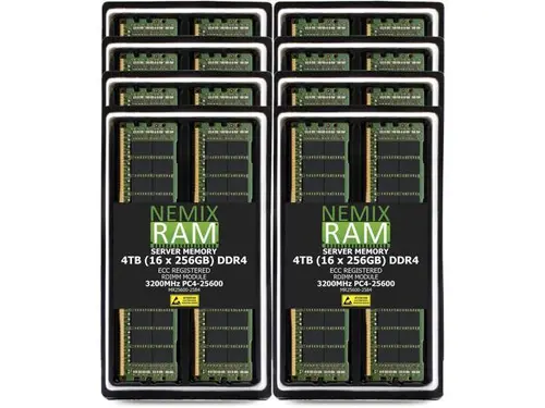 NEMIX RAM 4TB (16 x 256GB) DDR4 3200MHz PC4-25600 8Rx4 1.2V 288-PIN ECC RDIMM Registered Server Memory Kit
