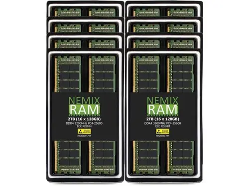 NEMIX RAM 2TB (16 x 128GB) DDR4 3200MHz PC4-25600 4Rx4 1.2V 288-PIN ECC RDIMM Registered Server Memory Kit