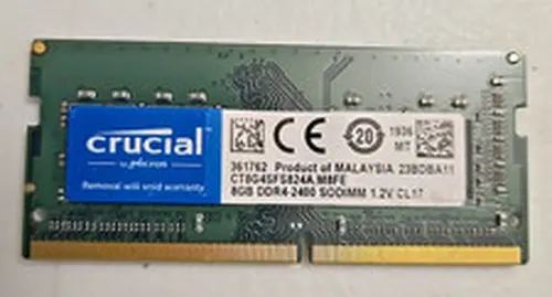 Crucial Crucial 8GB 1Rx8 PC4-19200 DDR4-2400 Laptop Memory - Tested