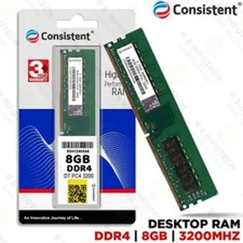 Consistent Consistent 8GB DDR4 PC4 3200Mhz DIMM 288 pin Desktop RAM - (3 Year Warranty)