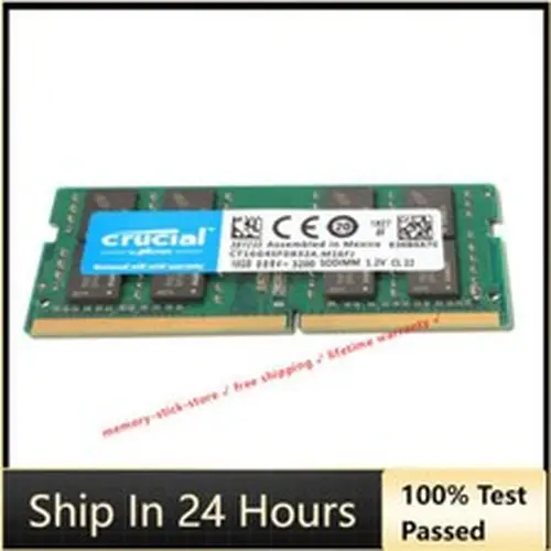 Crucial CRUCIAL DDR4 16GB 3200 MHz PC4-25600 Laptop SODIMM Non-ECC 260-Pin Memory RAM