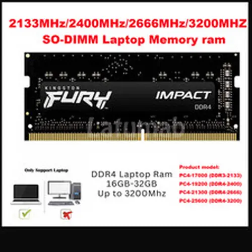 FURY FURY IMPACT DDR4 RAM 32GB/16GB 2133 2400 2666 3200 SODIMM Laptop Memory NEW
