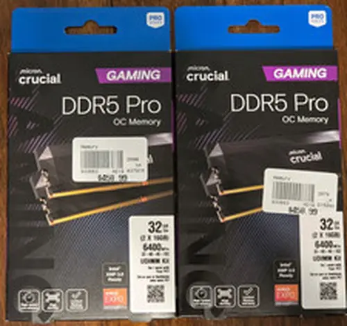Crucial Brand NEW Crucial Pro DDR5 RAM 32GB Kit (2x16GB) DDR5 6400 CL32 XMP & EXPO BLACK