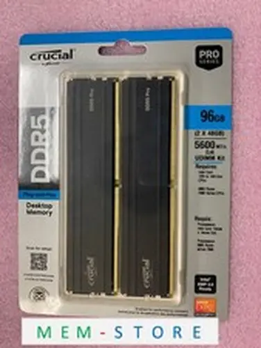 Crucial Crucial Pro CP2K48G56C46U5 96GB Kit 2x48GB DDR5 5600MHz UDIMM Desktop RAM Memory