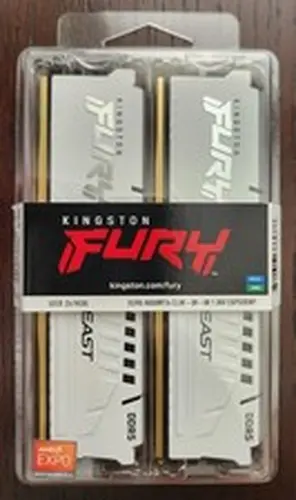 Kingston NEW KINGSTON FURY BEAST 32GB (2 x 16GB) DDR5 CL36 6000MHZ RAM MEMORY DIMM WHITE