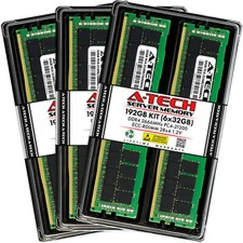 Unknown A-Tech 192GB 6x 32GB 2Rx4 PC4-21300R DDR4 2666 ECC REG RDIMM Server Memory RAM