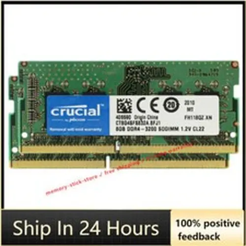 Crucial CRUCIAL 8GB x2 DDR4 3200 MHz PC4-25600 Laptop SODIMM Non-ECC 260-Pin Memory RAM
