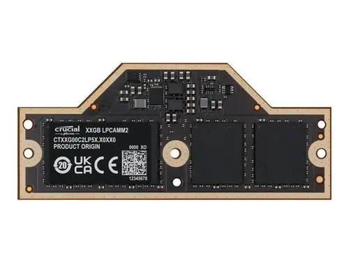 Crucial 32GB LPCAMM2 - 644pin LPDDR5X- 7500 Memory For Notebook - DDR5-7500/PC5-60000 LPDDR5X Model CT32G75C2LP5X