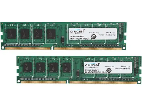 Crucial 8GB (2 x 4GB) DDR3L 1600 (PC3L 12800) High Density Desktop Memory Model CT2K51264BD160BJ