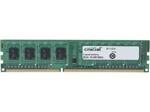 Crucial 2GB DDR3 1600 (PC3 12800) Desktop Memory Model CT25664BA160B
