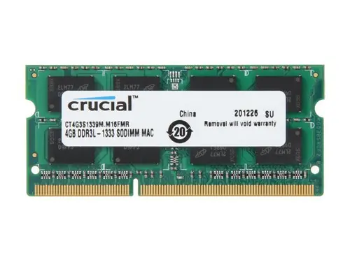 Crucial 4GB 204-Pin DDR3 SO-DIMM DDR3 1333 (PC3 10600) Memory for Apple Model CT4G3S1339M