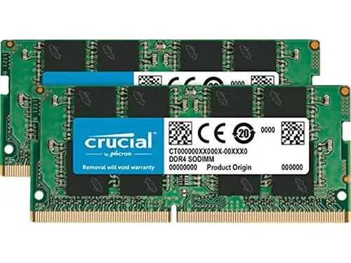 Crucial 64GB Kit (32GBx2) DDR4 2666 MT/s CL19 SODIMM 260-Pin Memory - CT2K32G4SFD8266