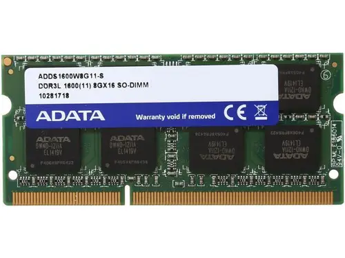 ADATA 8GB 204-Pin DDR3 SO-DIMM DDR3L 1600 (PC3L 12800) Laptop Memory Model ADDS1600W8G11-S