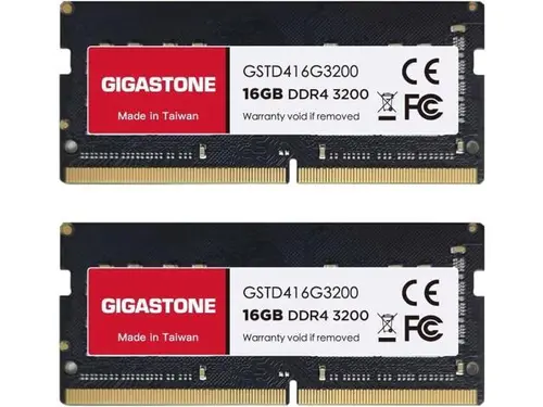 DDR4 RAM GIGASTONE 32GB Kit (2x16GB) DDR4 3200MHz (2933MHz or 2666MHz) PC4-25600 (PC4-23400, 21300) CL22 1.2V SODIMM 260 Pin Unbuffered Non ECC...