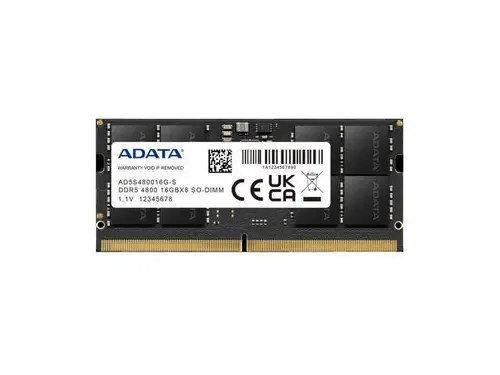 ADATA 16GB 262-Pin DDR5 SO-DIMM DDR5 4800 (PC4 38400) Laptop Memory Model AD5S480016G-B