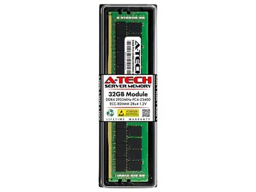 A-Tech 32GB 2Rx4 PC4-23400 DDR4 2933 ECC REG RDIMM Registered DIMM 288-Pin Dual Rank x4 Server RAM Memory Module