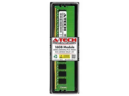 A-Tech 16GB 2Rx8 PC4-19200 DDR4 2400 ECC UDIMM Unbuffered DIMM 288-Pin Dual Rank x8 Server RAM Memory Module