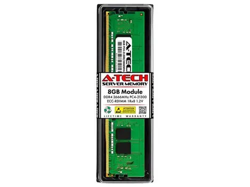 A-Tech 8GB 1Rx8 PC4-21300 DDR4 2666 ECC REG RDIMM Registered DIMM 288-Pin Single Rank x8 Server RAM Memory Module
