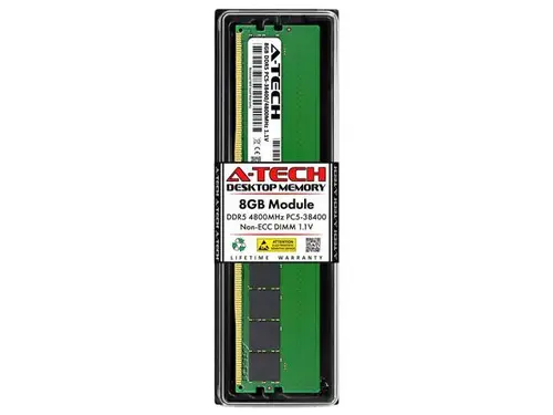 A-Tech 8GB DDR5 4800MHz DIMM PC5-38400 Non-ECC Unbuffered CL40 UDIMM 288-Pin 1.1V Desktop RAM Memory Module