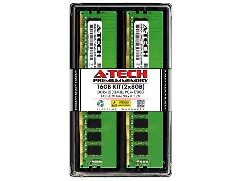 A-Tech 16GB (2x8GB) 2Rx8 PC4-17000 / PC4-17000E DDR4 2133 MHz ECC UDIMM 1.2V ECC Unbuffered DIMM 288-Pin Dual Rank x8 Server & Workstation RAM...