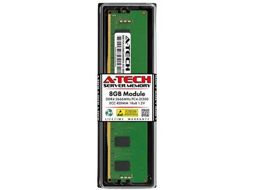 8GB RAM Replacement for Micron MTA9ASF1G72PZ-2G6, MTA9ASF1G72PZ-2G6D1 DDR4 2666MHz PC4-21300 ECC RDIMM 1Rx8 Server Memory