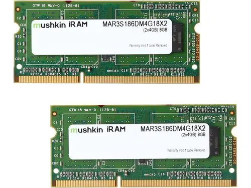 Mushkin Enhanced iRam 8GB (2 x 4GB) 204-Pin DDR3 SO-DIMM DDR3L 1866 (PC3L 14900) Memory for Late-2015 iMac (Core i5/i7) Model MAR3S186DM4G18X2