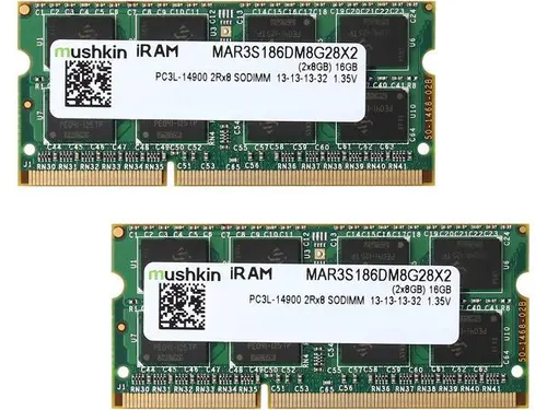 Mushkin Enhanced iRam 16GB (2 x 8GB) 204-Pin DDR3 SO-DIMM DDR3L 1866 (PC3L 14900) Memory for Late-2015 iMac (Core i5/i7) Model MAR3S186DM8G28X2