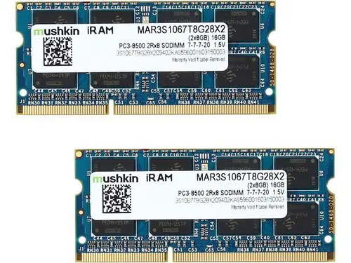 Mushkin Enhanced iRam 16GB (2 x 8GB) 204-Pin DDR3 SO-DIMM DDR3 1066 (PC3 8500) Memory for Apple Model MAR3S1067T8G28X2