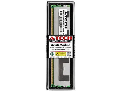 32GB RAM Replacement for Dell A5272862, A5283563, SNPM77TYC/32G DDR3 1066MHz PC3L-8500 ECC RDIMM 4Rx4 Server Memory